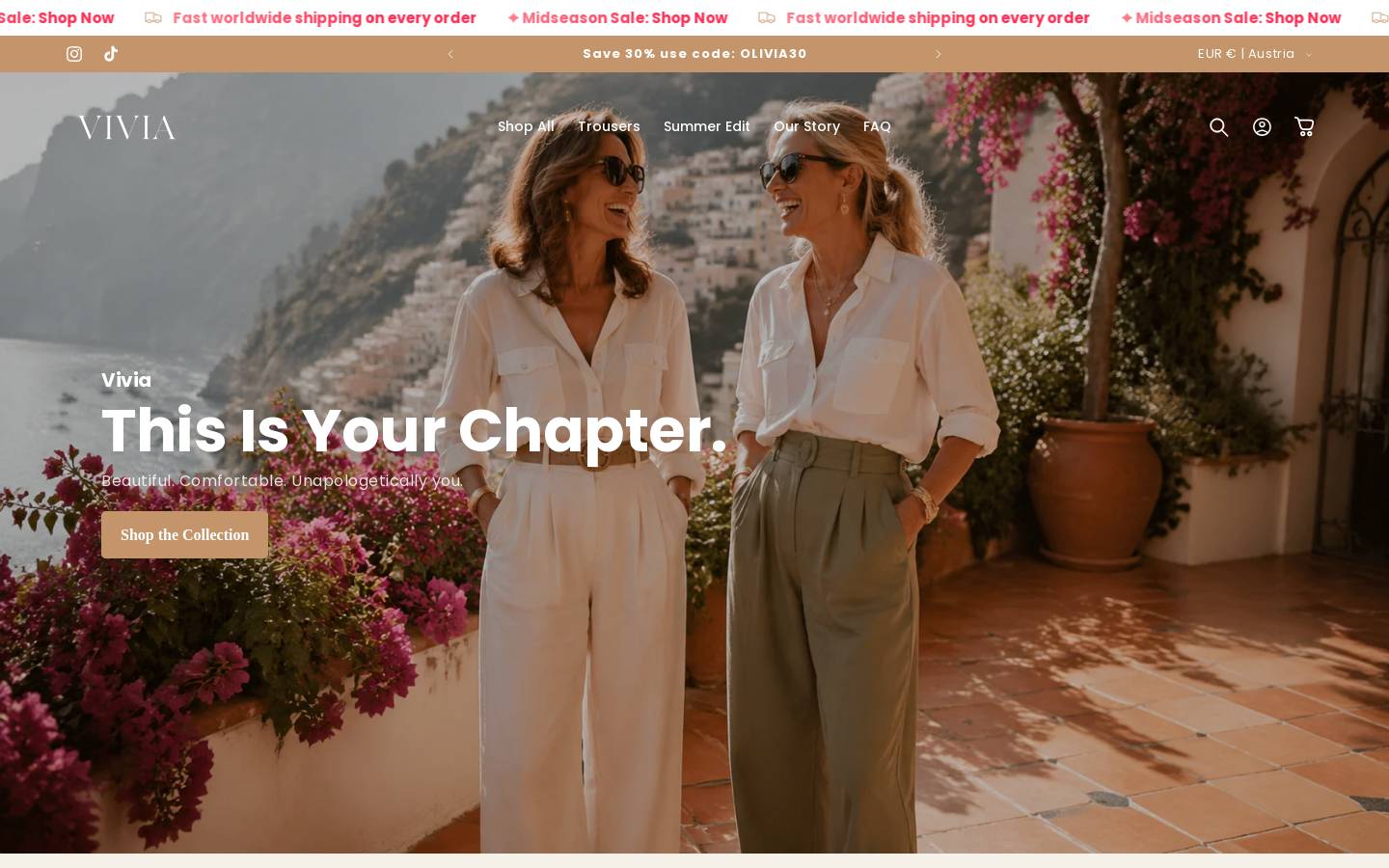 Vivia homepage screenshot