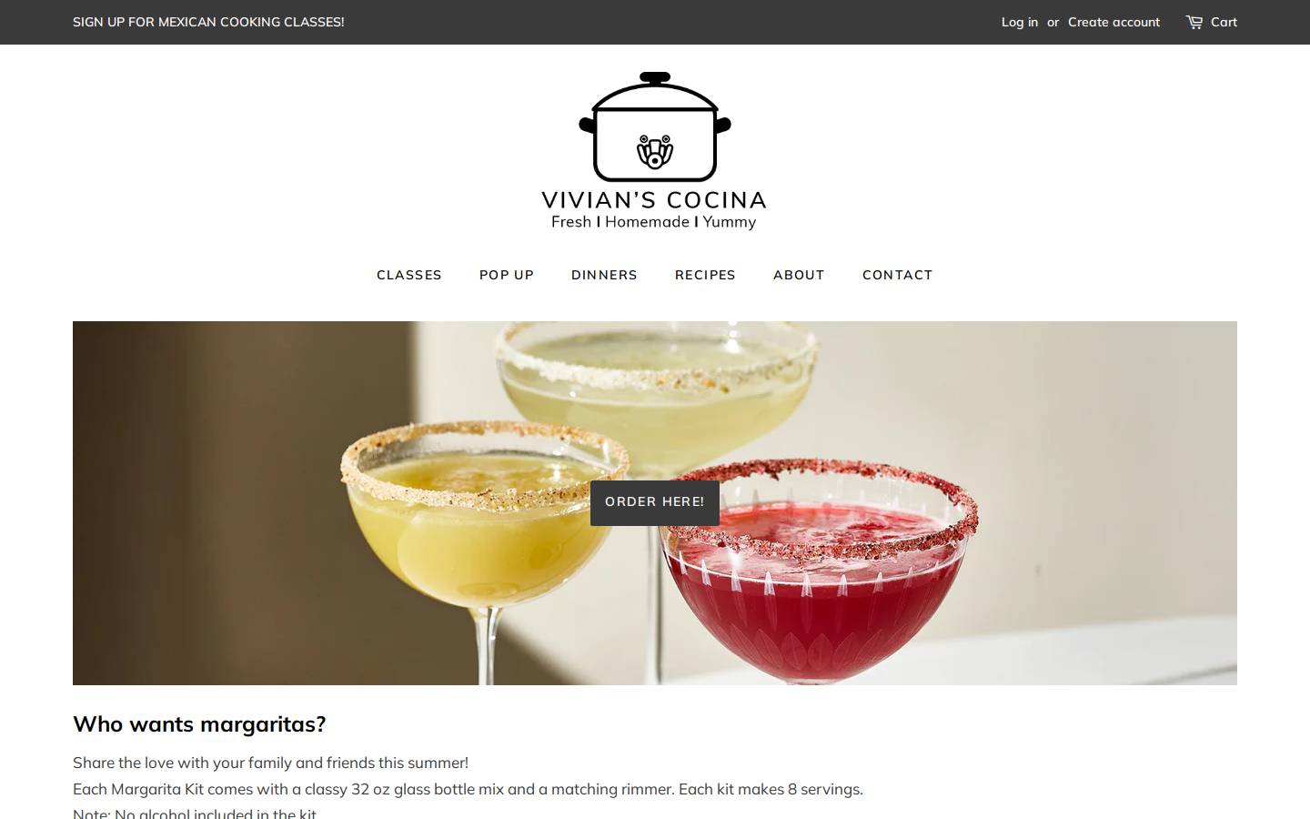 vivianscocina.com homepage screenshot