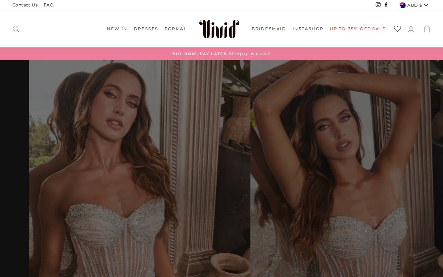 vividdresses.com homepage screenshot