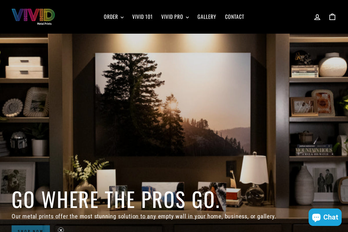 Vivid Metal Prints homepage screenshot