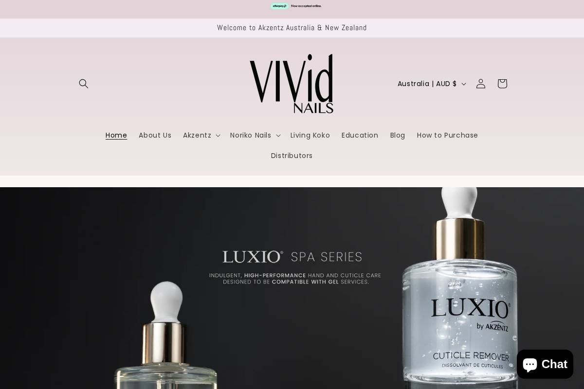 VIVid Nails homepage screenshot