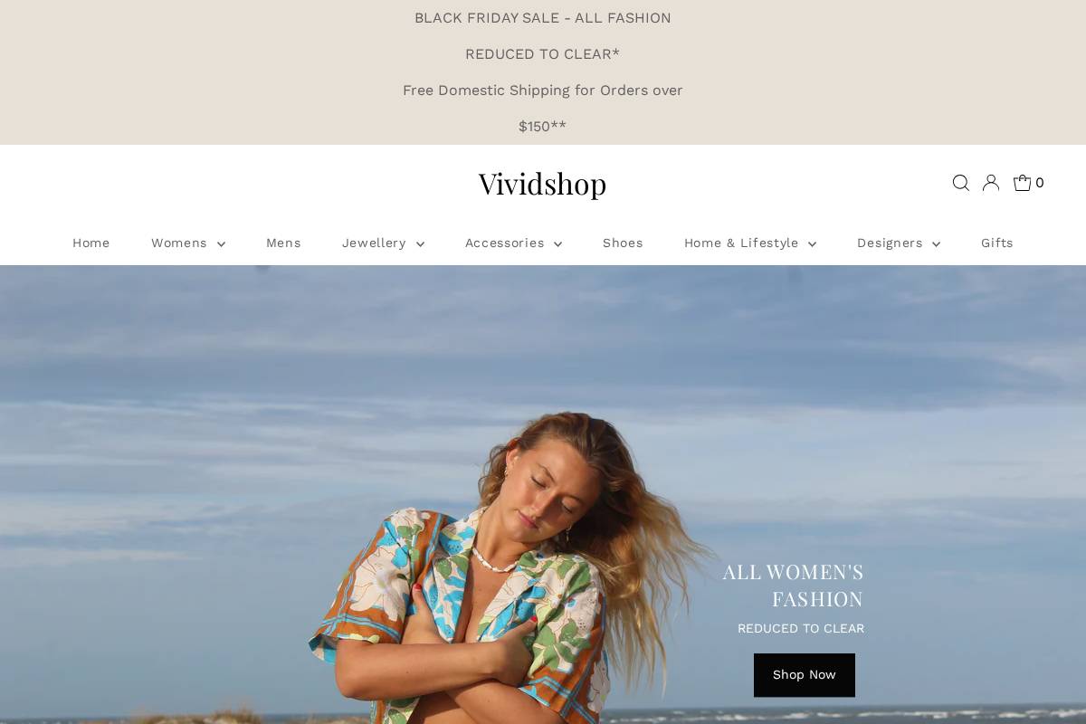 vividshop.com.au homepage screenshot