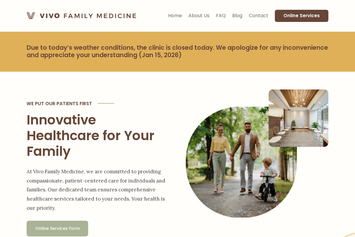 vivofamilymed.com homepage screenshot