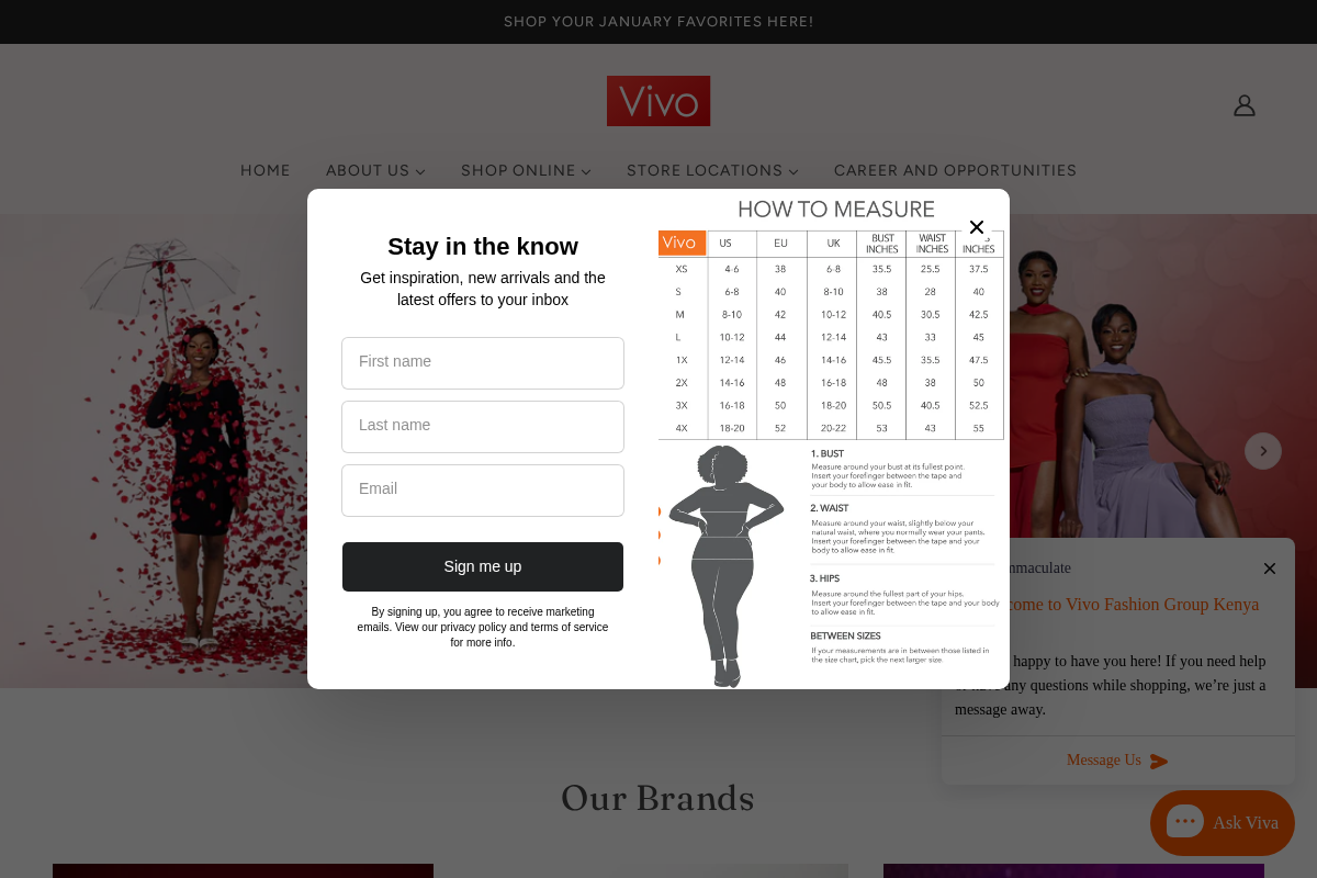 vivofashiongroup.com homepage screenshot