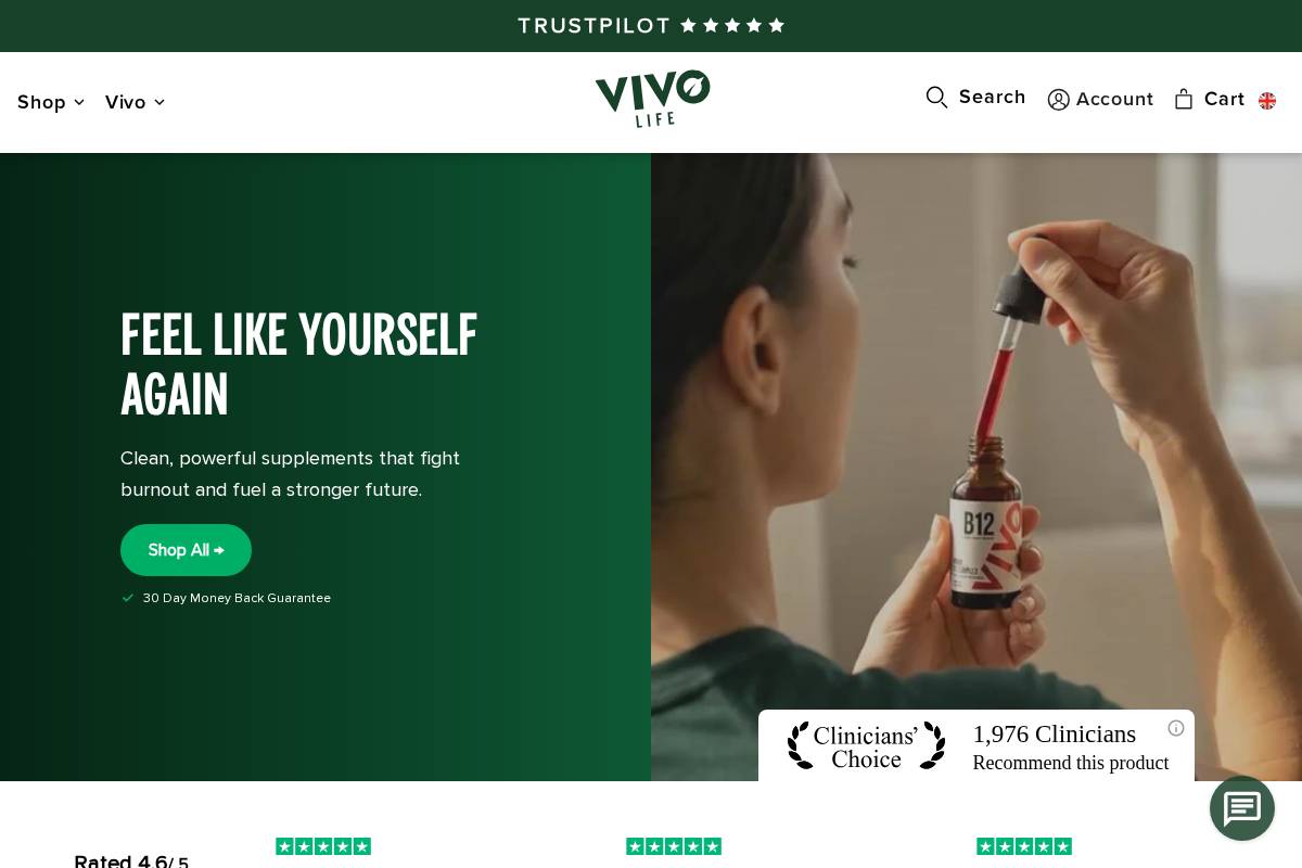 Vivo Life homepage screenshot