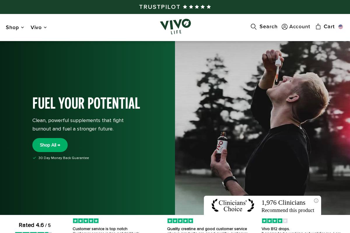 Vivo Life homepage screenshot