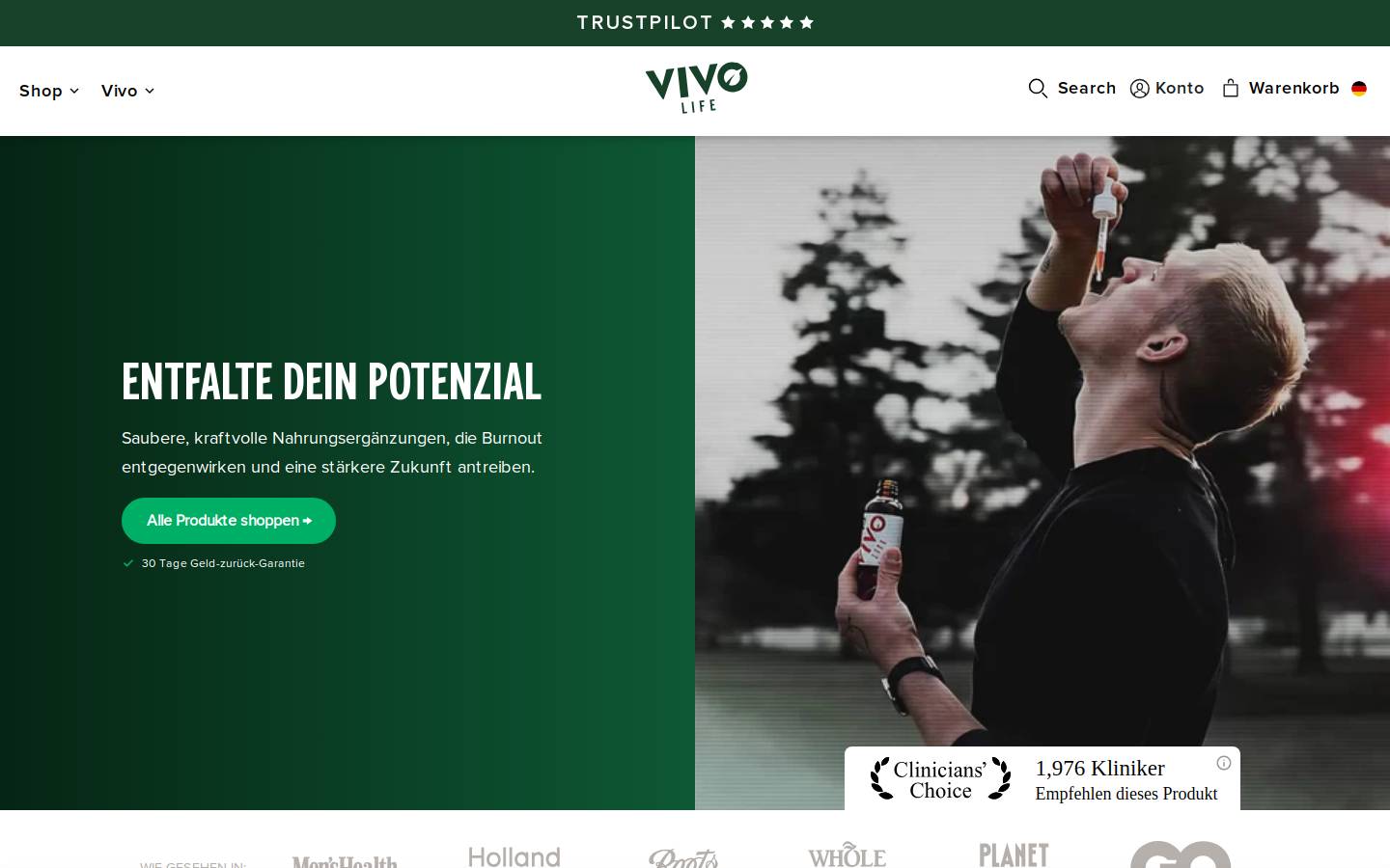 Vivo Life homepage screenshot