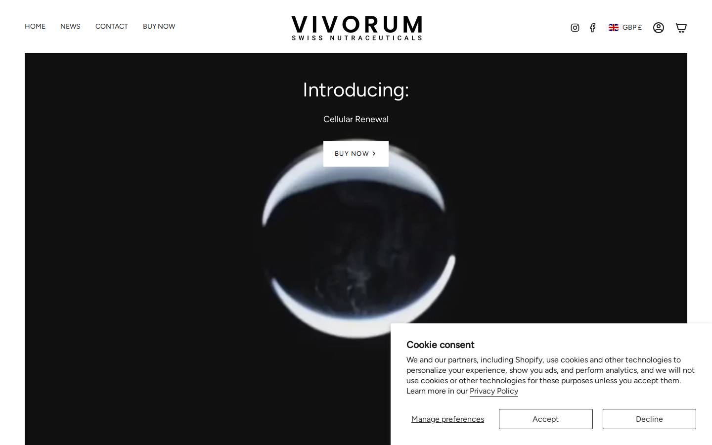vivorumlife.com homepage screenshot