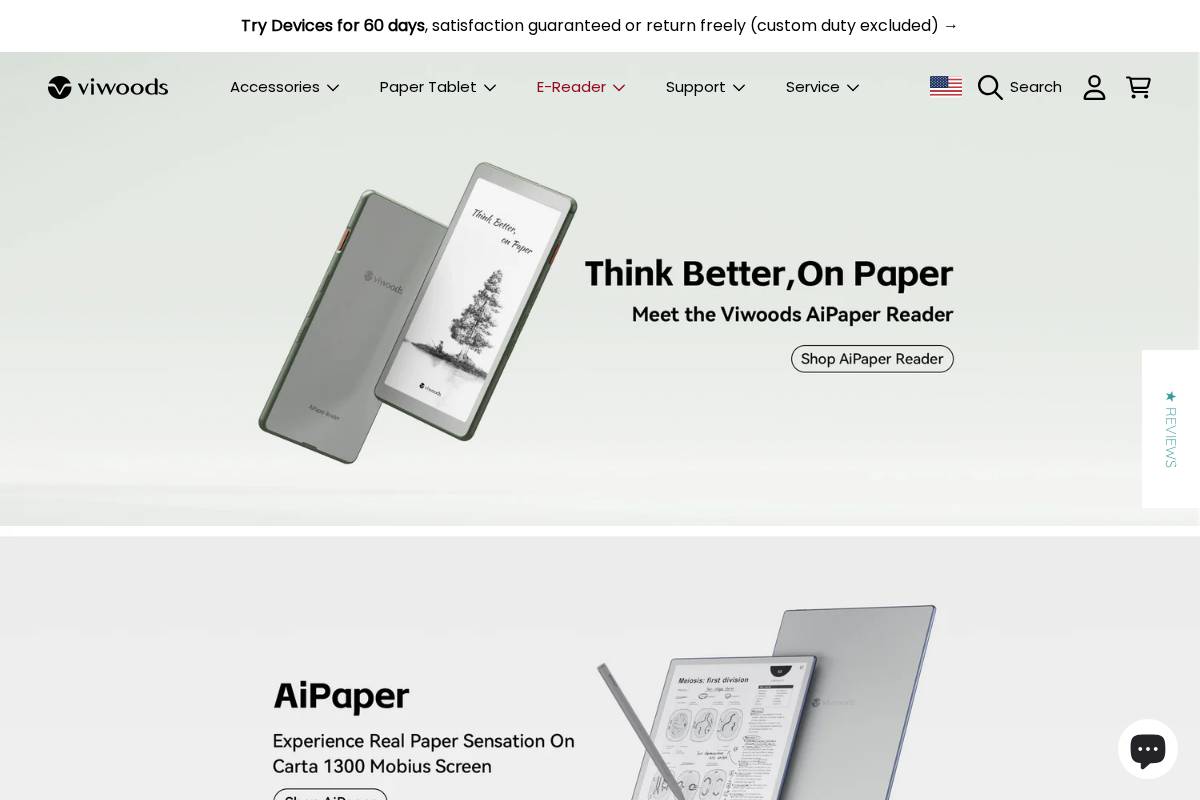 Viwoods homepage screenshot
