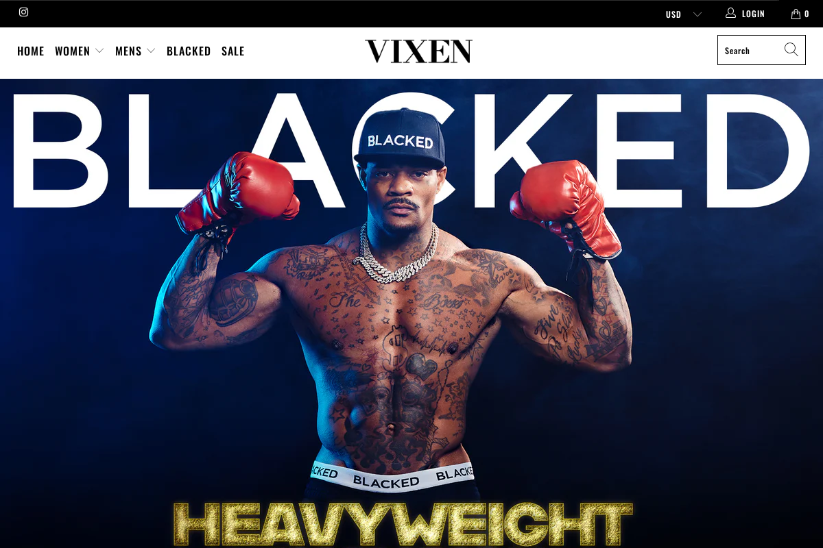 vixenbrand.com homepage screenshot