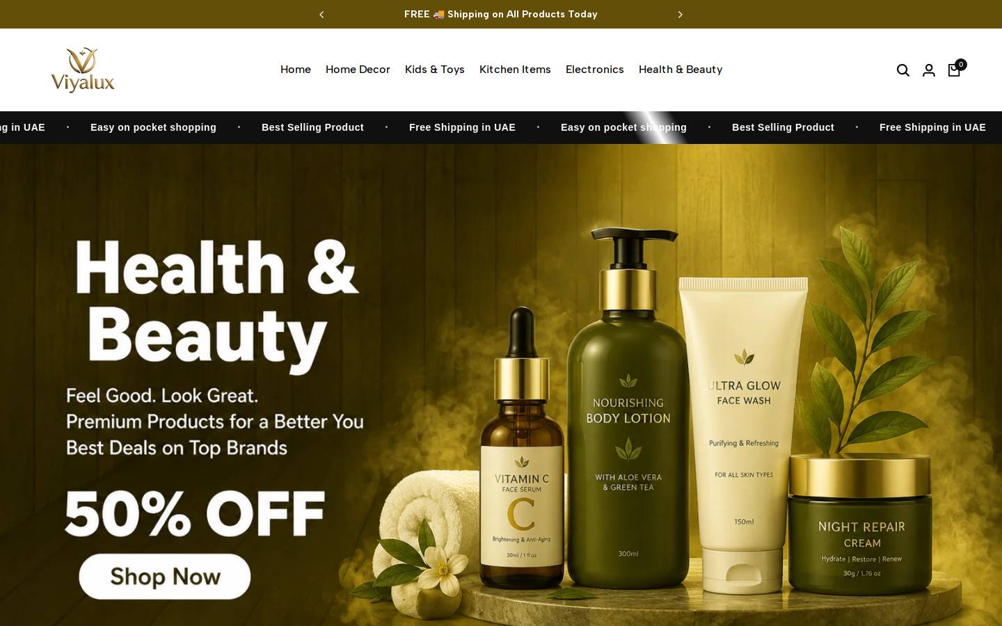 viyalux.com homepage screenshot