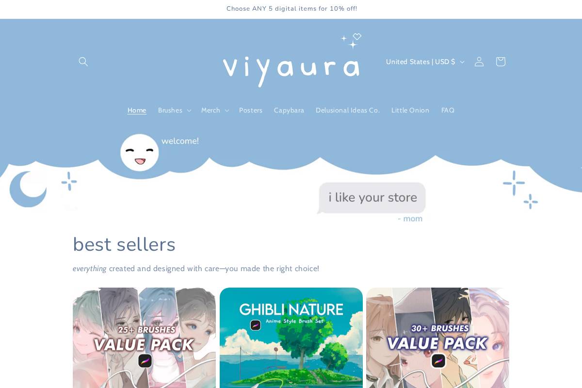 viyaura.com homepage screenshot