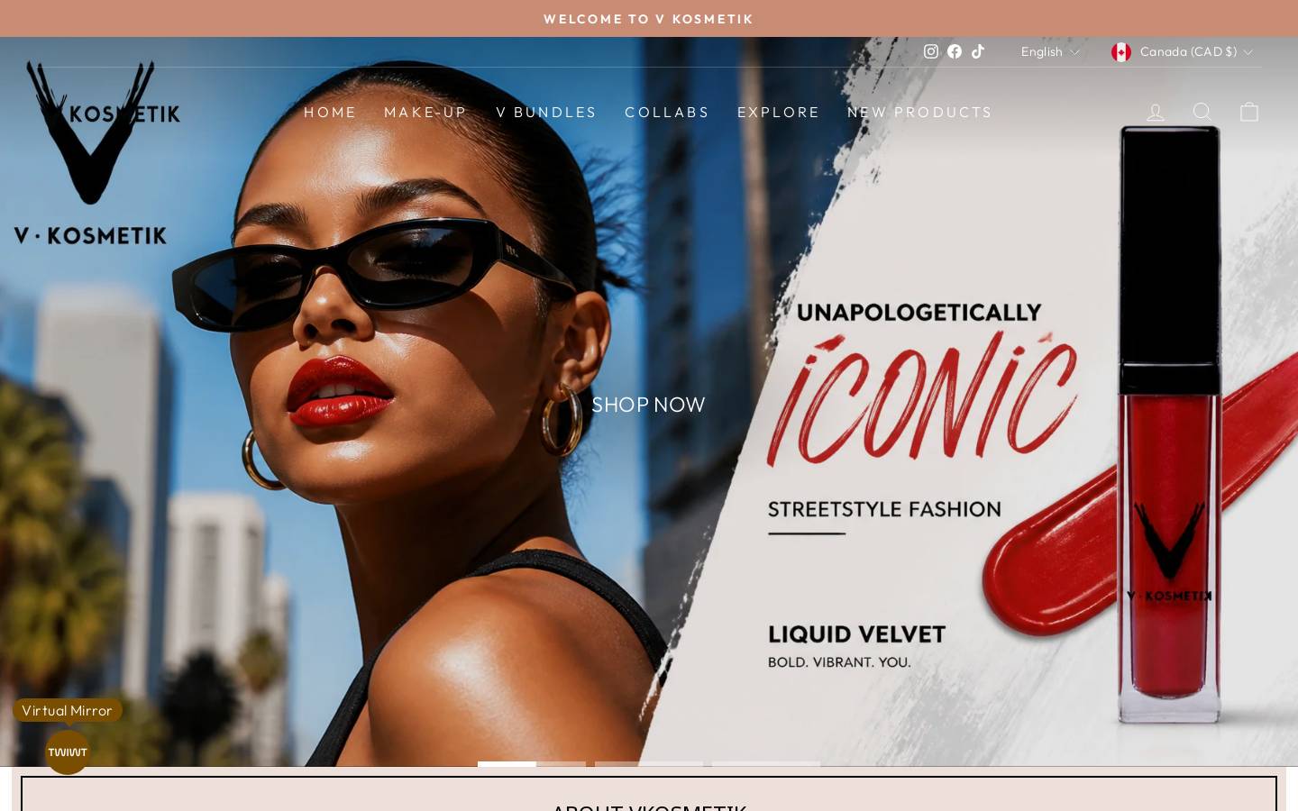 vkosmetik.ca homepage screenshot
