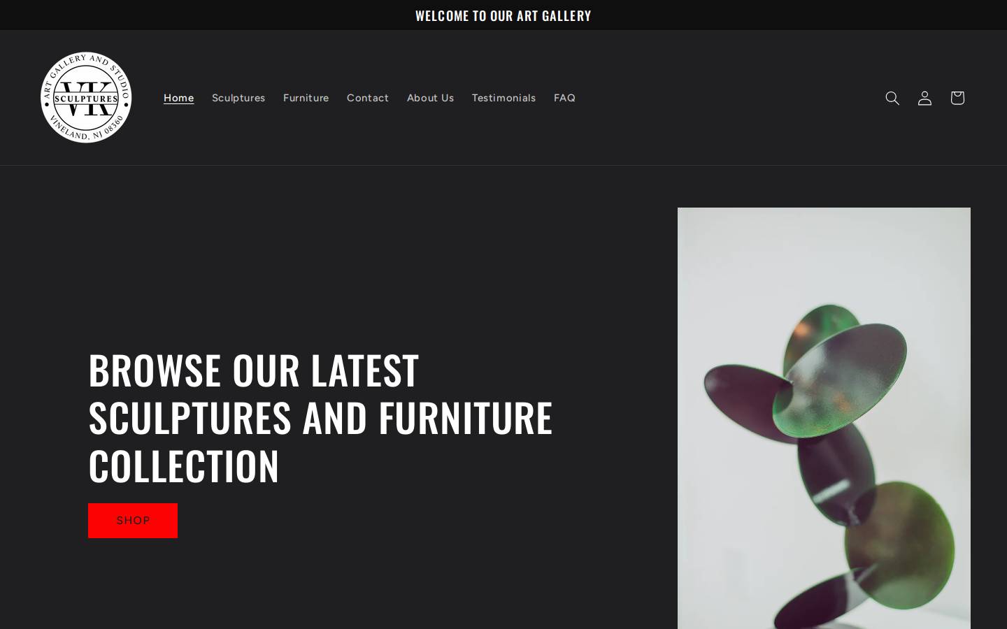 vksculptures.com homepage screenshot