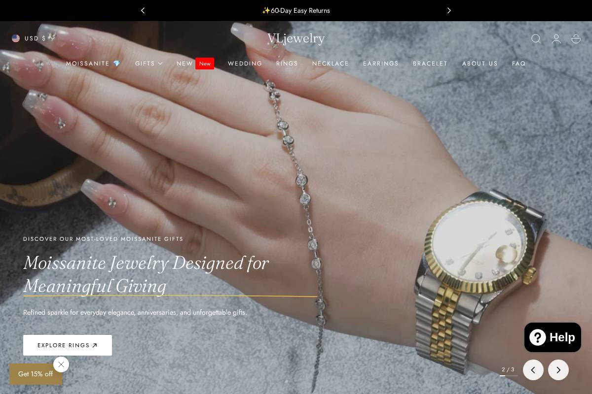 VLjewelry homepage screenshot