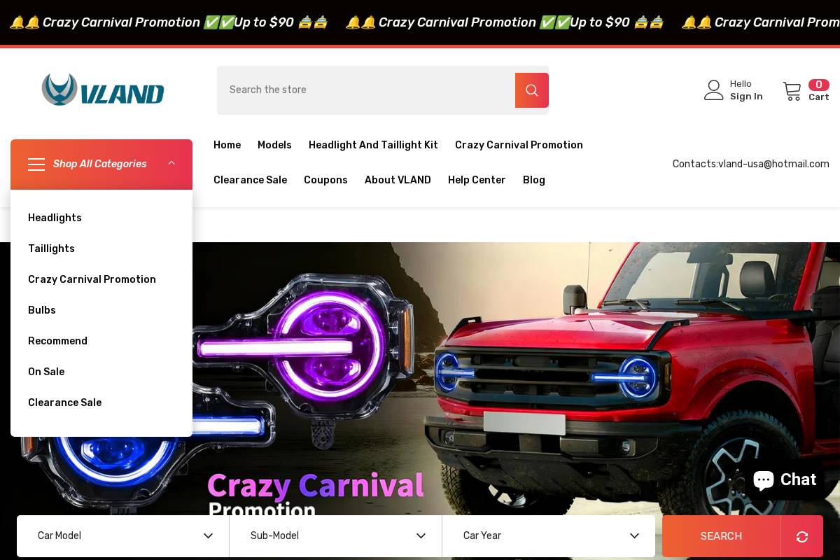 VLAND™ homepage screenshot
