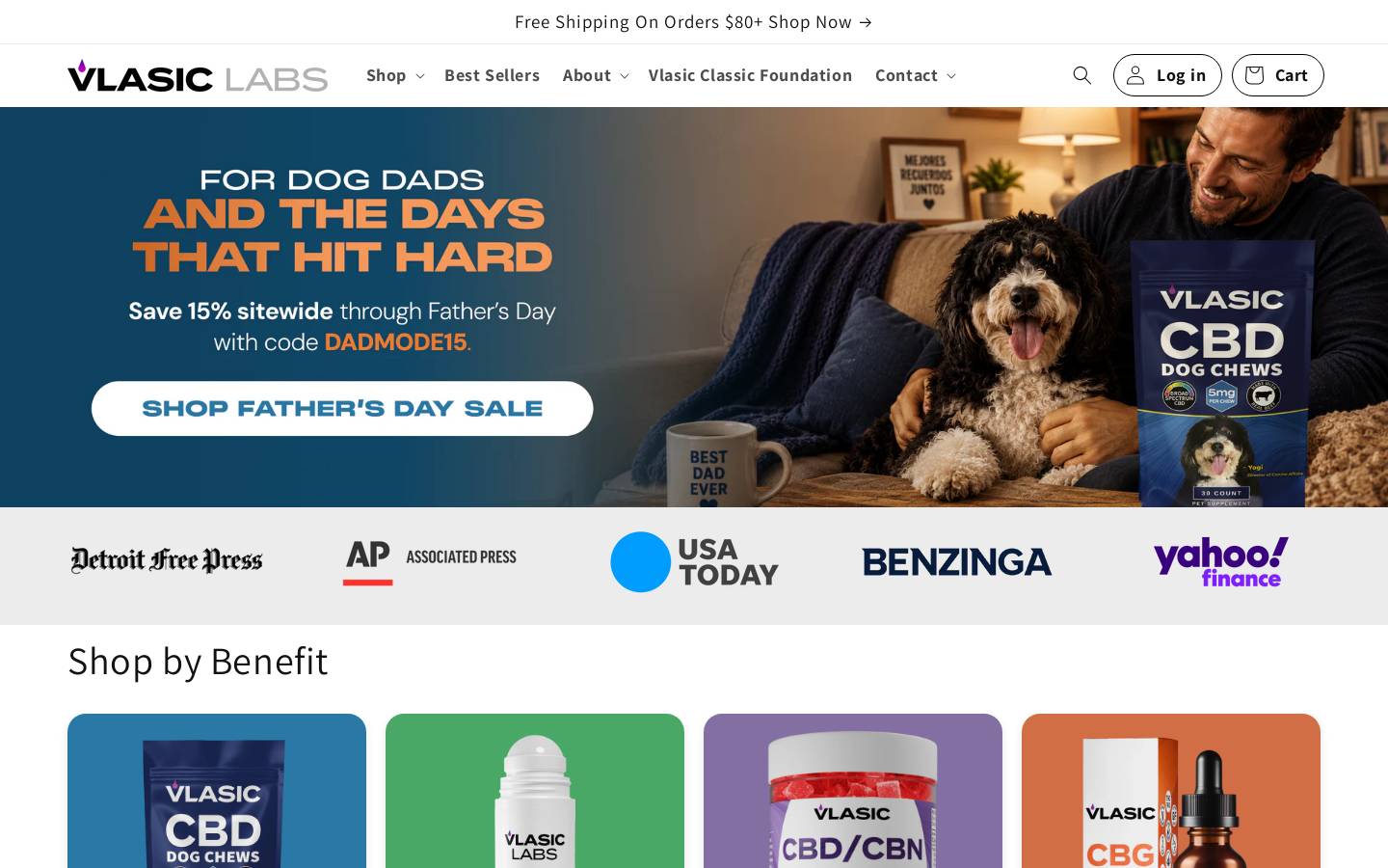 vlasicpets.com homepage screenshot