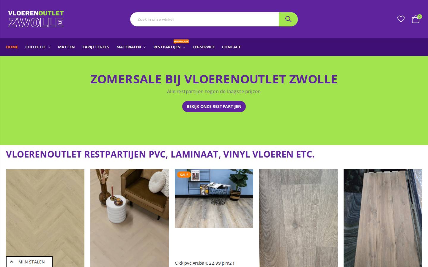 vloerenoutletzwolle.nl homepage screenshot