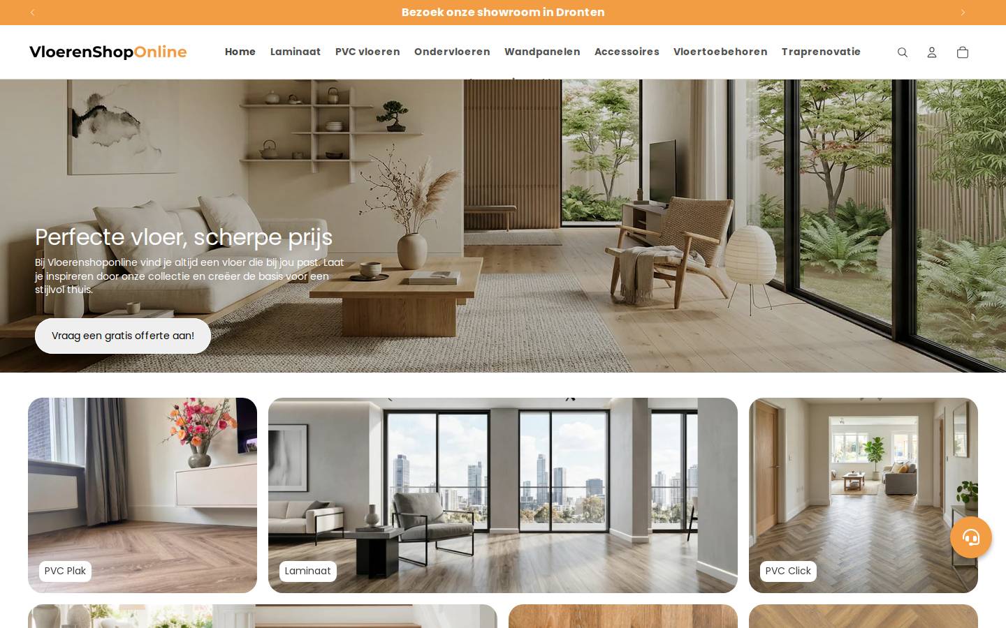 vloerenshoponline.nl homepage screenshot
