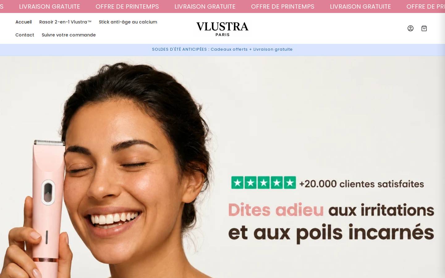 vlustra.com homepage screenshot