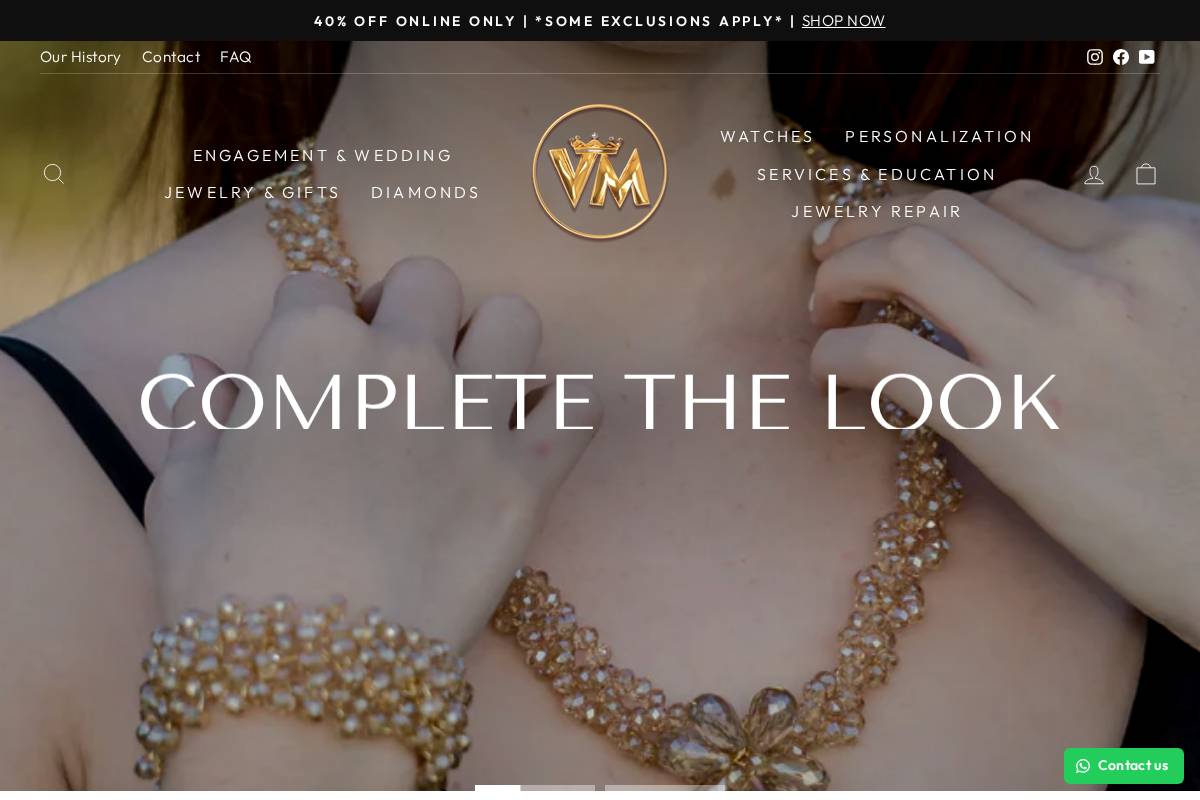 vmjewelry.com homepage screenshot
