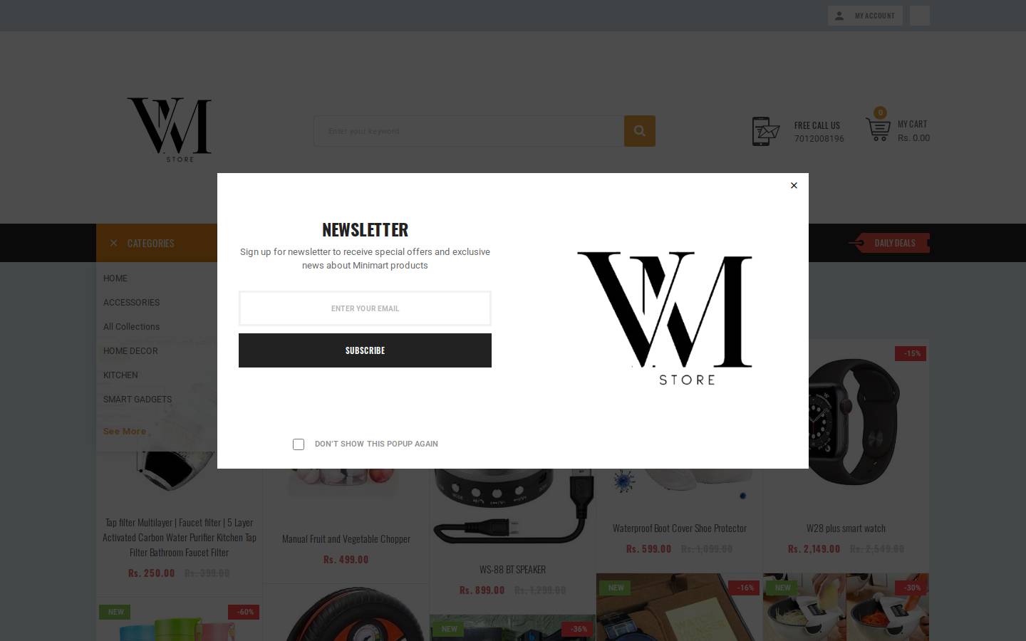 vmstore.co.in homepage screenshot