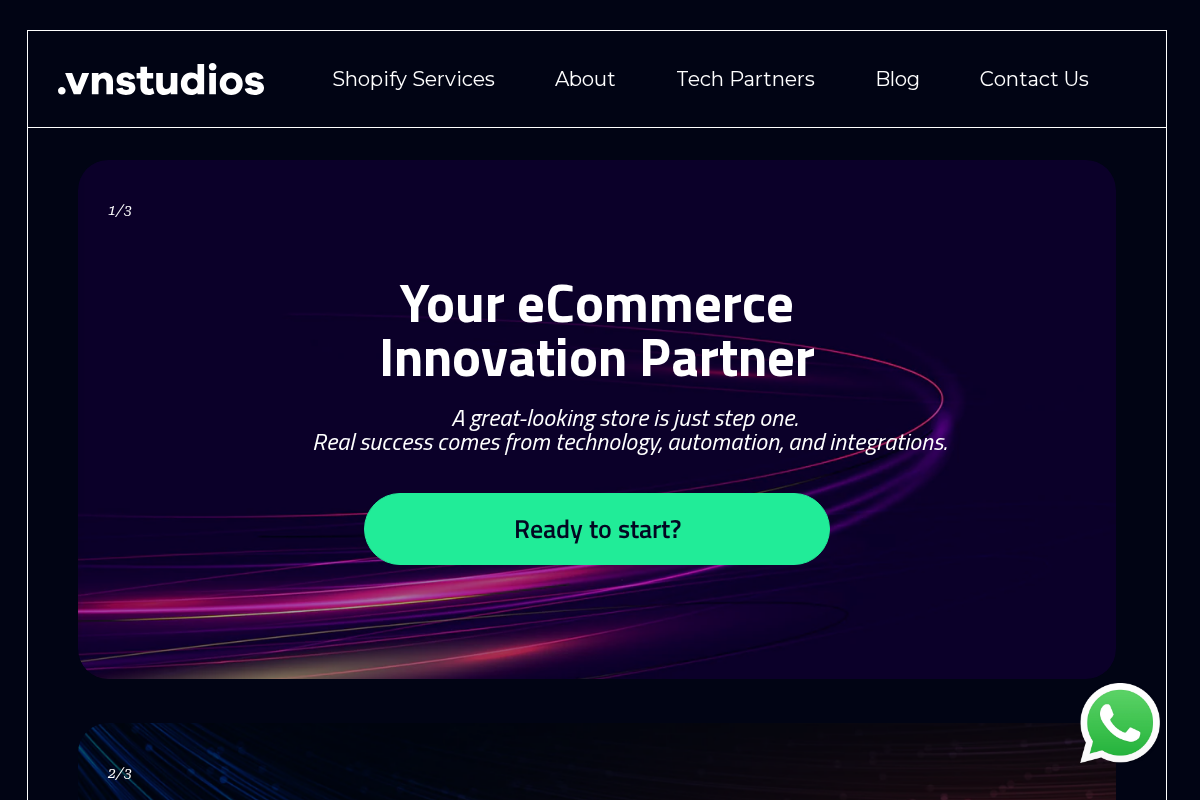 vnstudios homepage screenshot