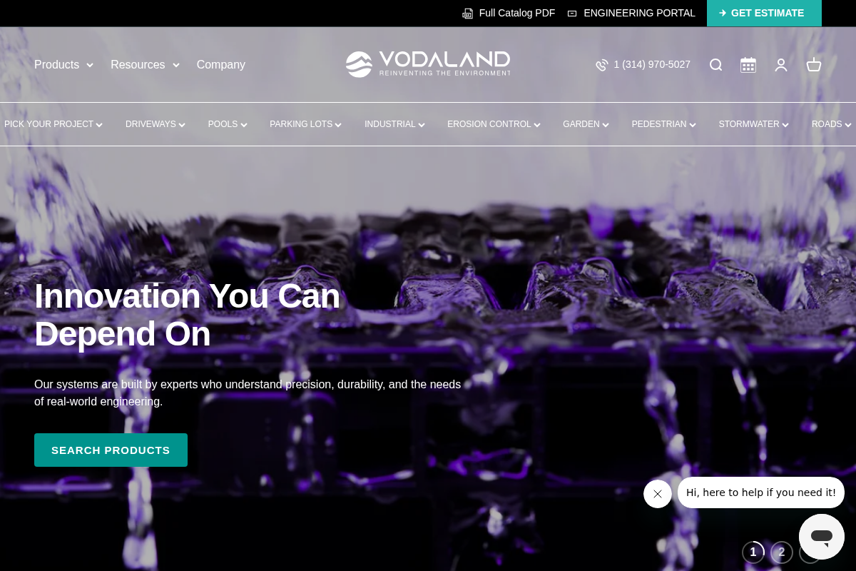 Vodaland homepage screenshot