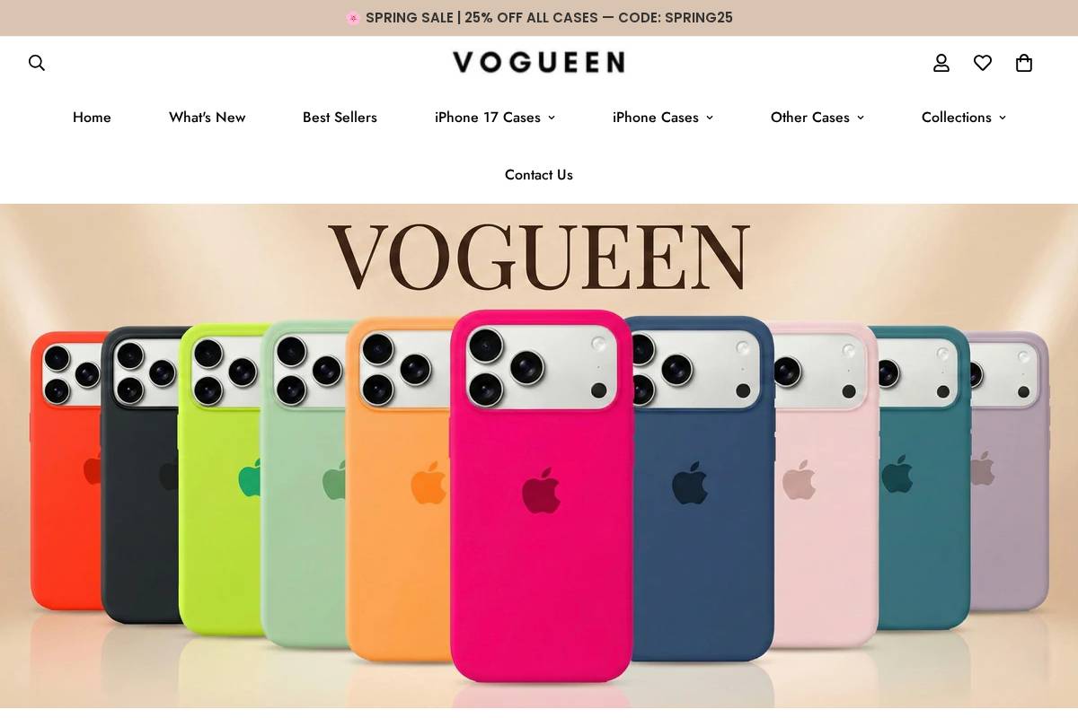 Vogueen homepage screenshot