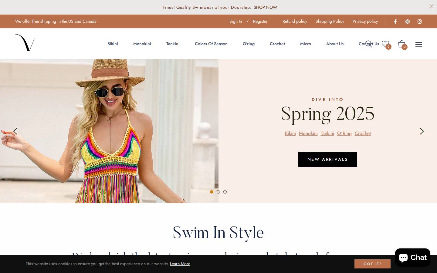 voguishswimwear.com homepage screenshot