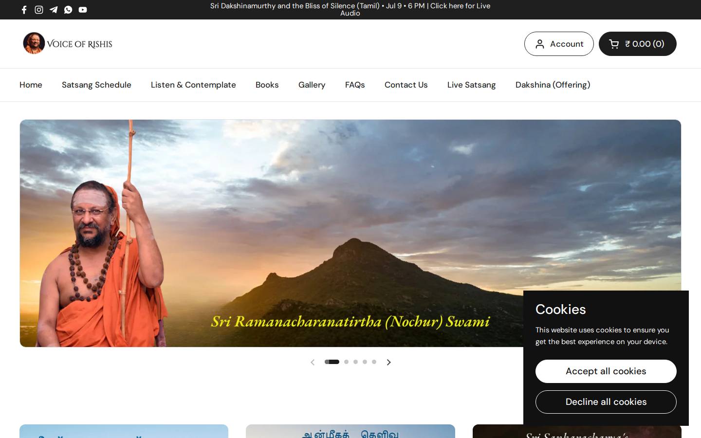 voiceofrishis.org homepage screenshot