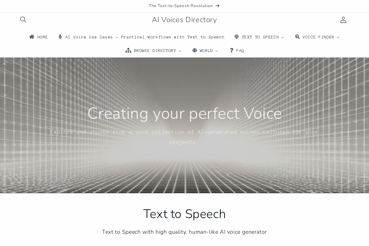 Voices homepage screenshot