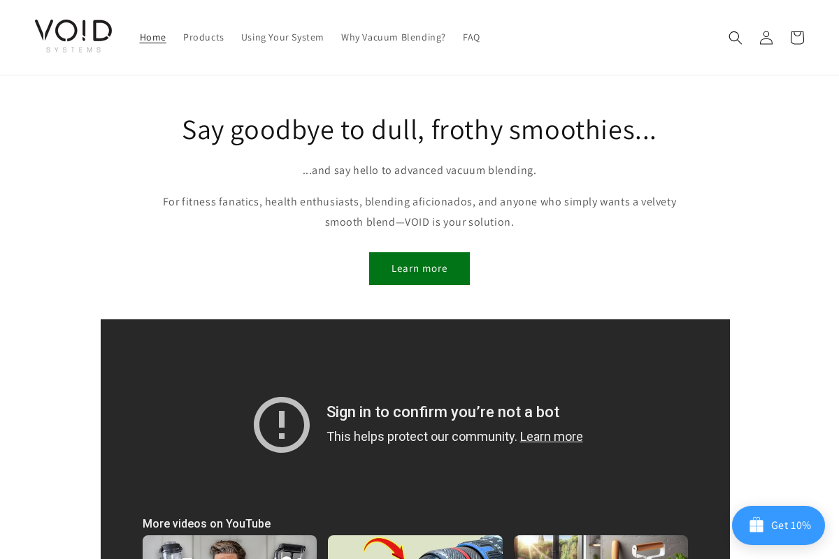 VoidSystems homepage screenshot