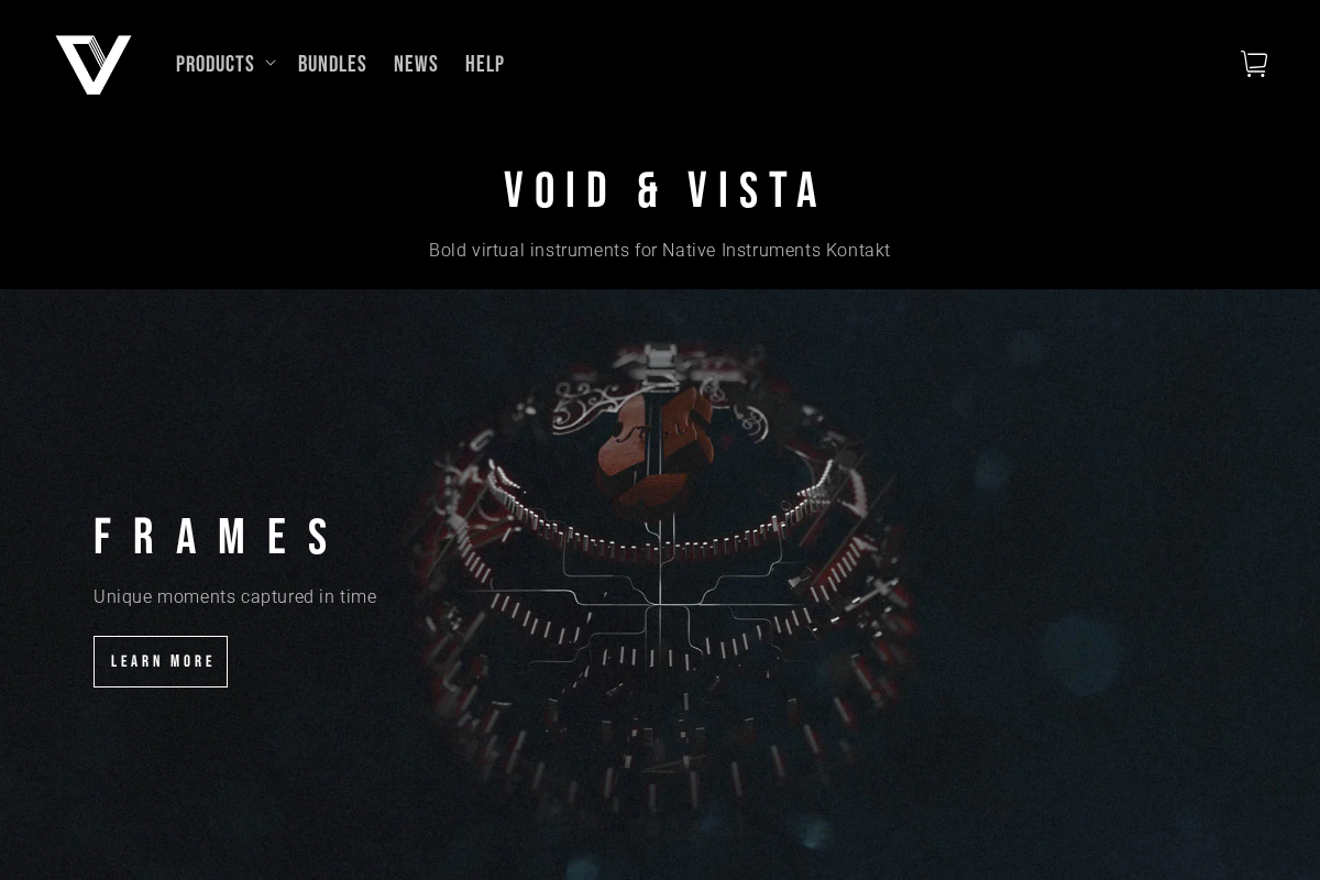 VOID & VISTA homepage screenshot