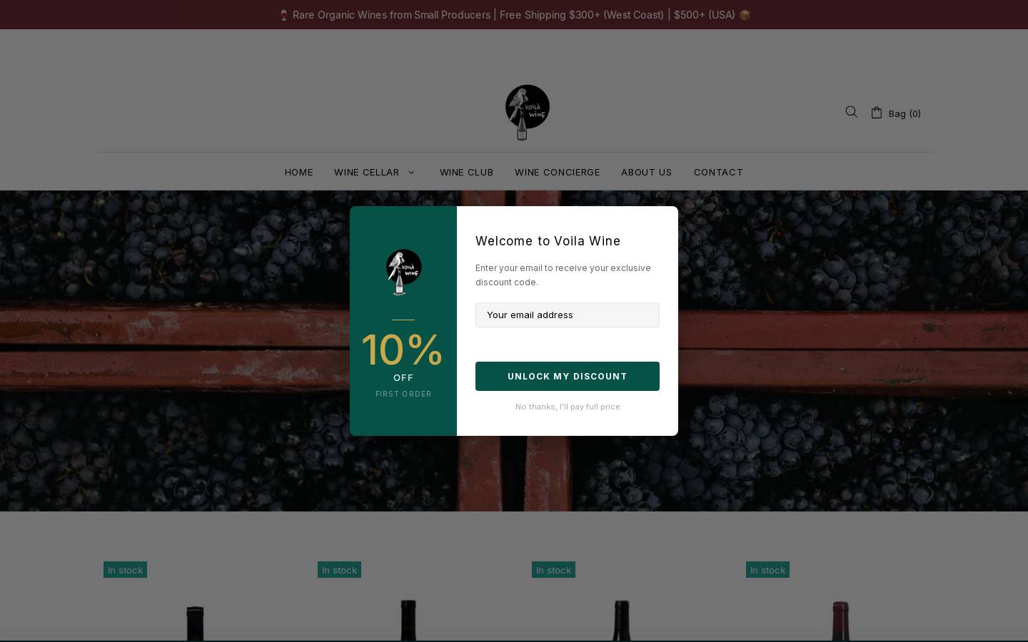 voila-wine.com homepage screenshot