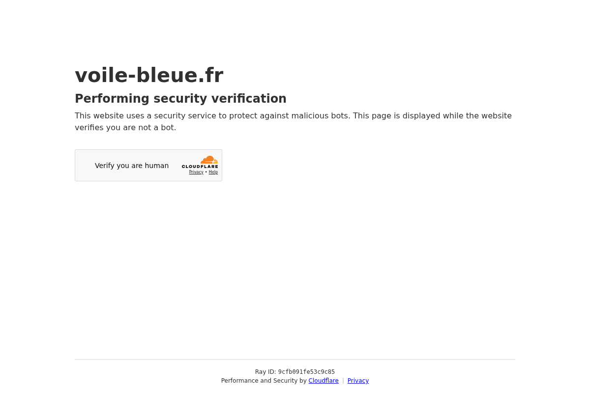 Voile Bleue homepage screenshot