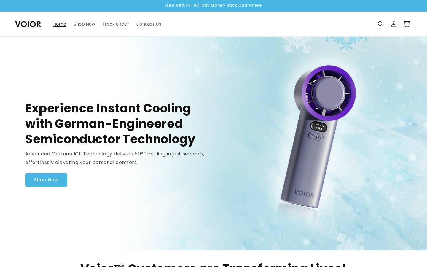Voior homepage screenshot