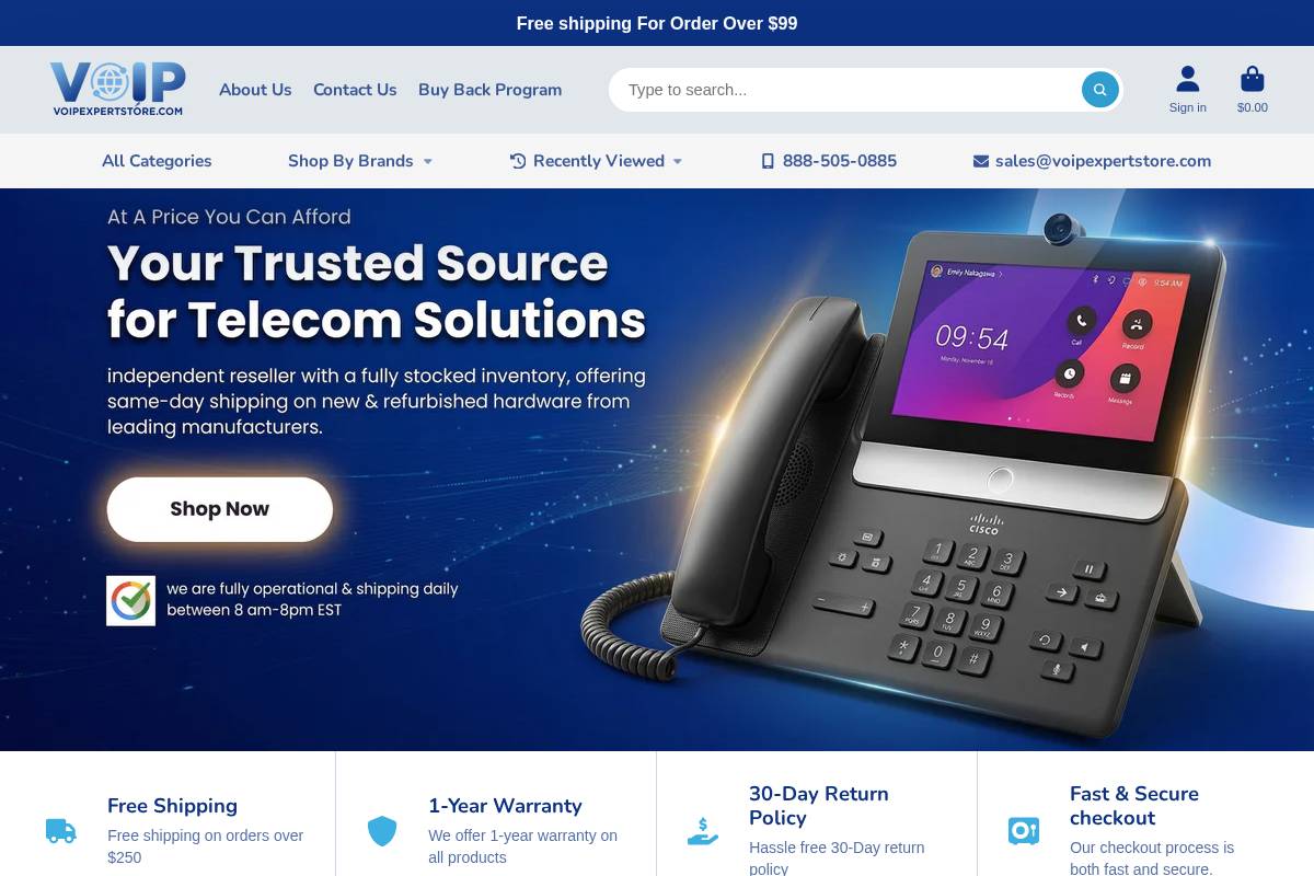 voipexpertstore.com homepage screenshot