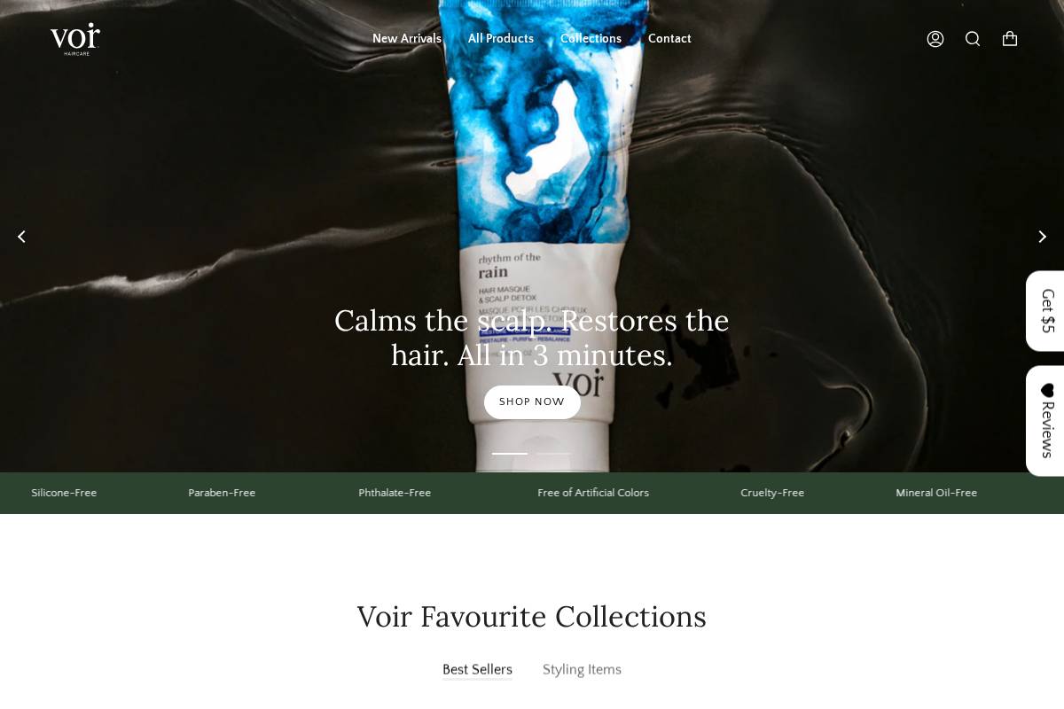 voirhair.com homepage screenshot