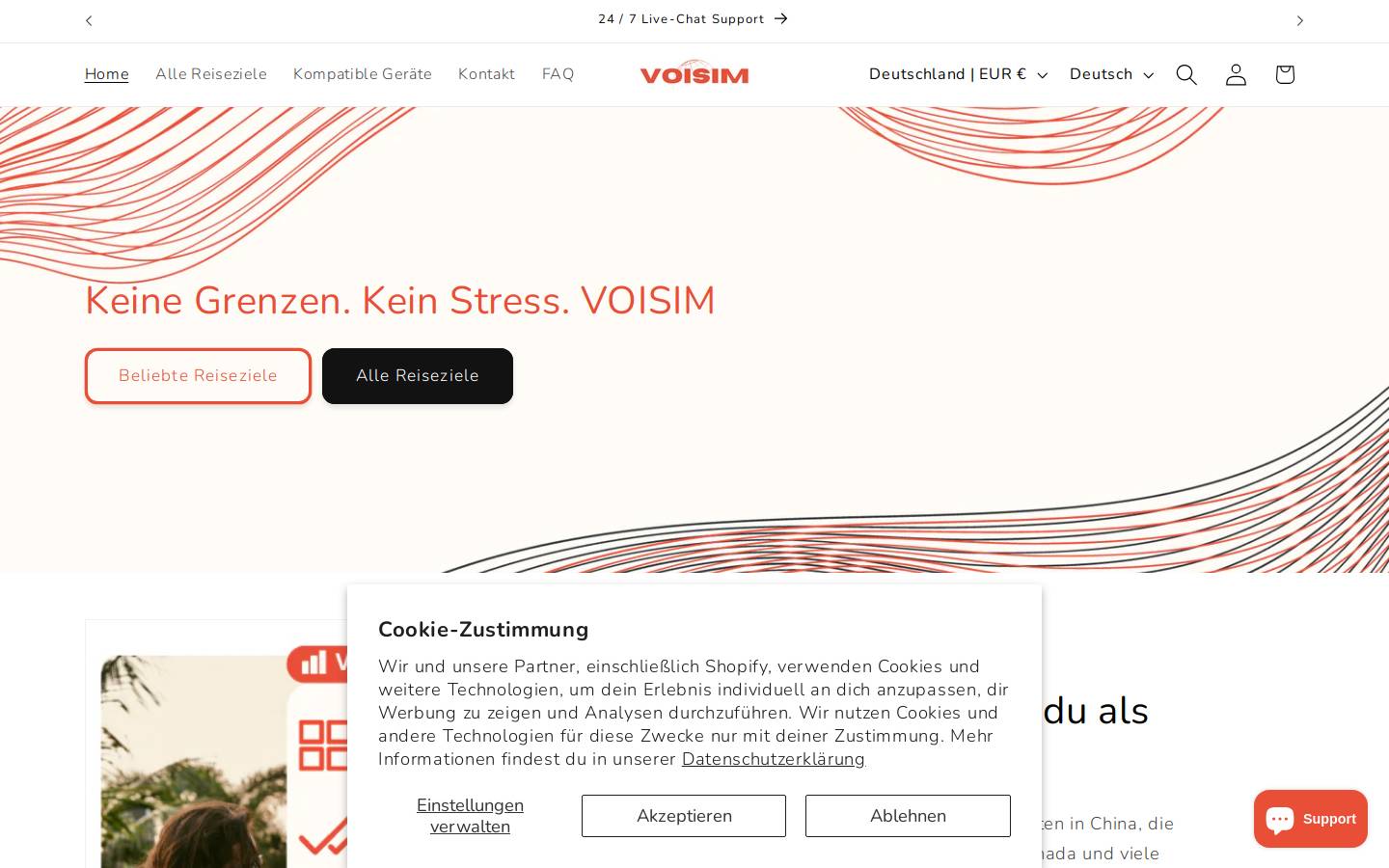 voisim.com homepage screenshot