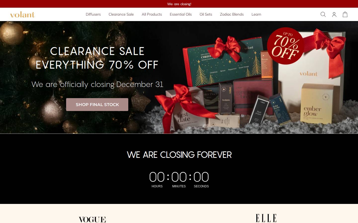 Volant Aroma homepage screenshot