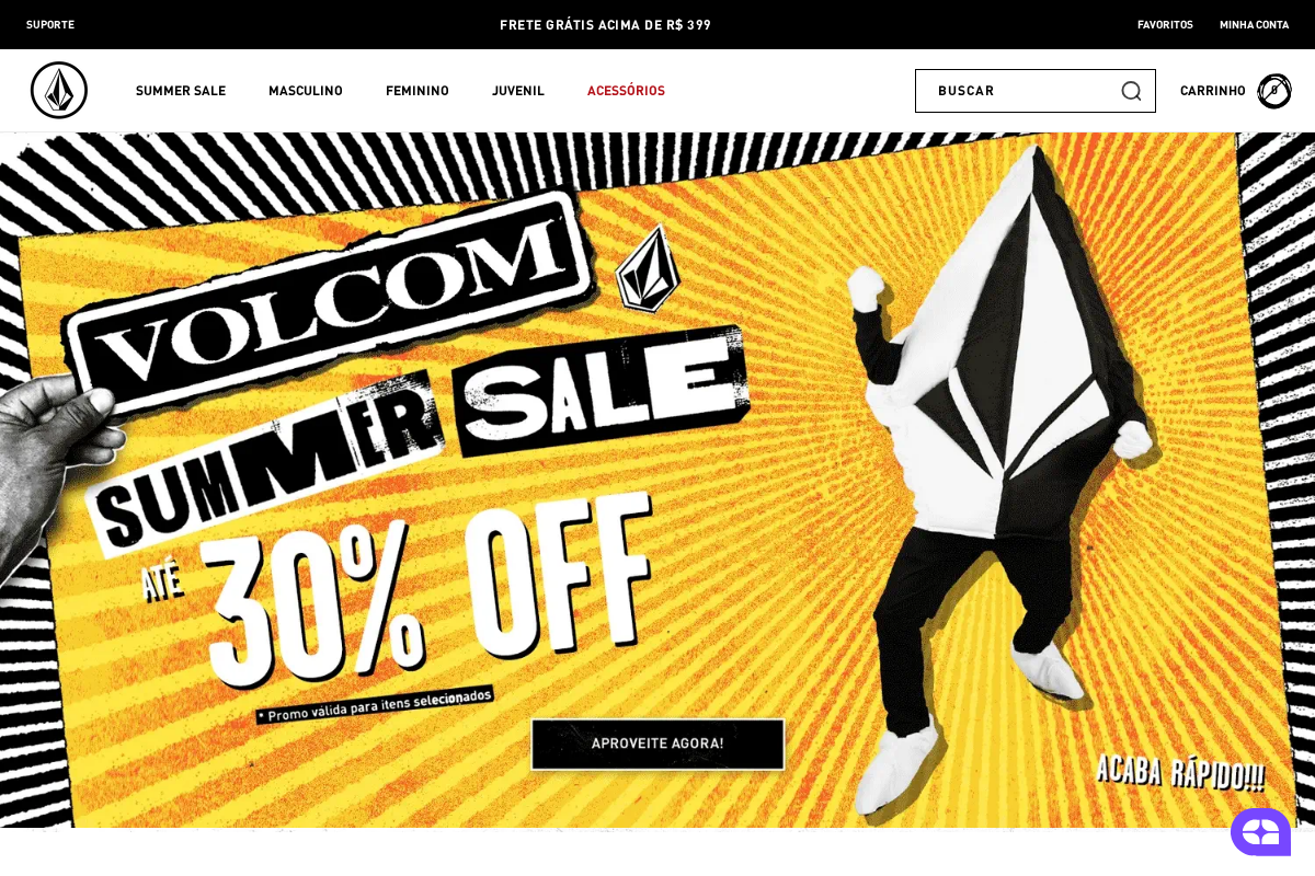 Volcom Brasil - Loja Oficial homepage screenshot