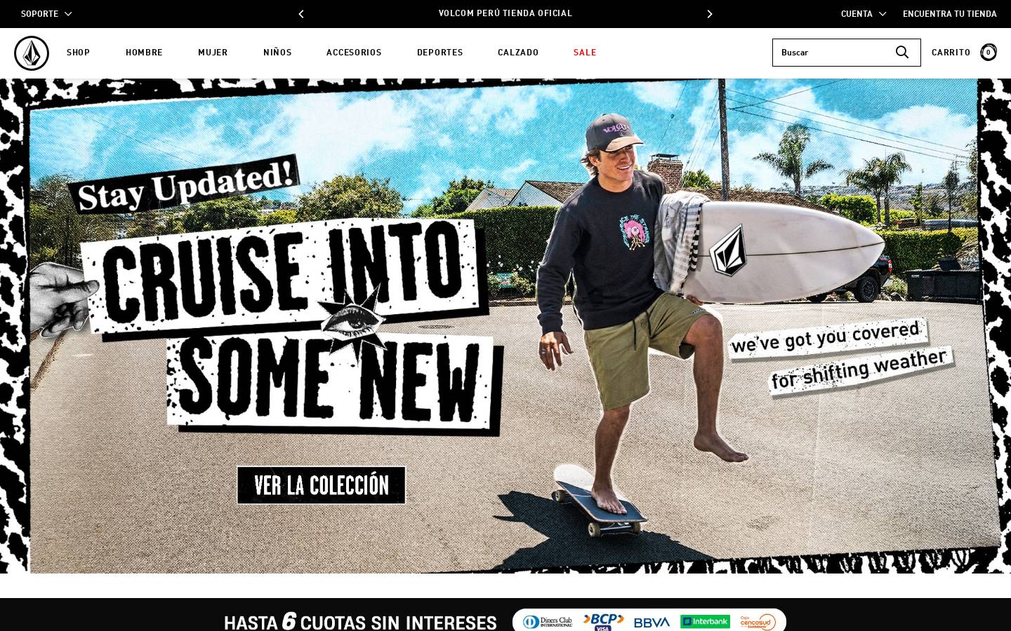 Volcom homepage screenshot