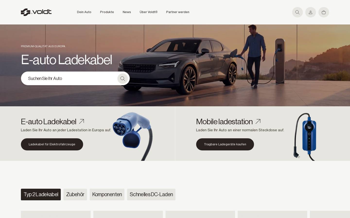 voldtladekabel.de homepage screenshot