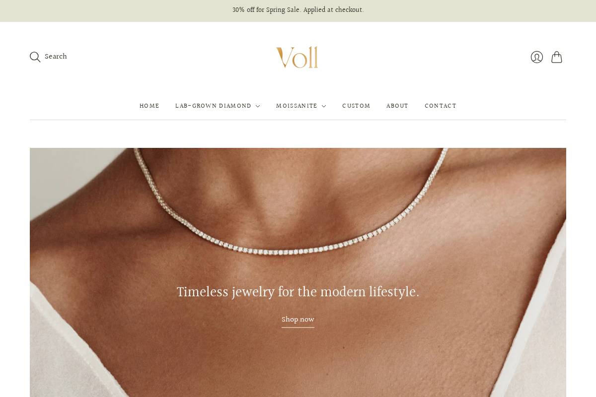 vollnyc.com homepage screenshot