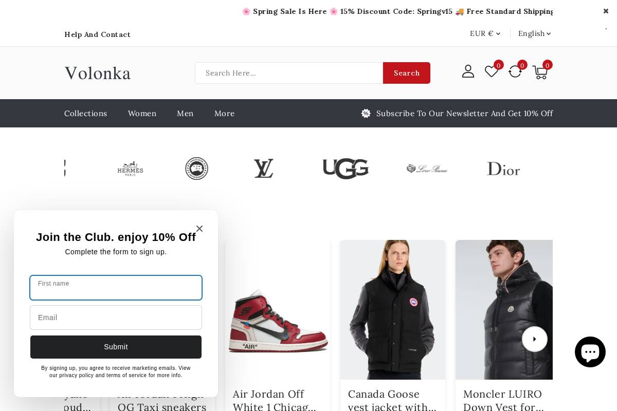 Volonka homepage screenshot