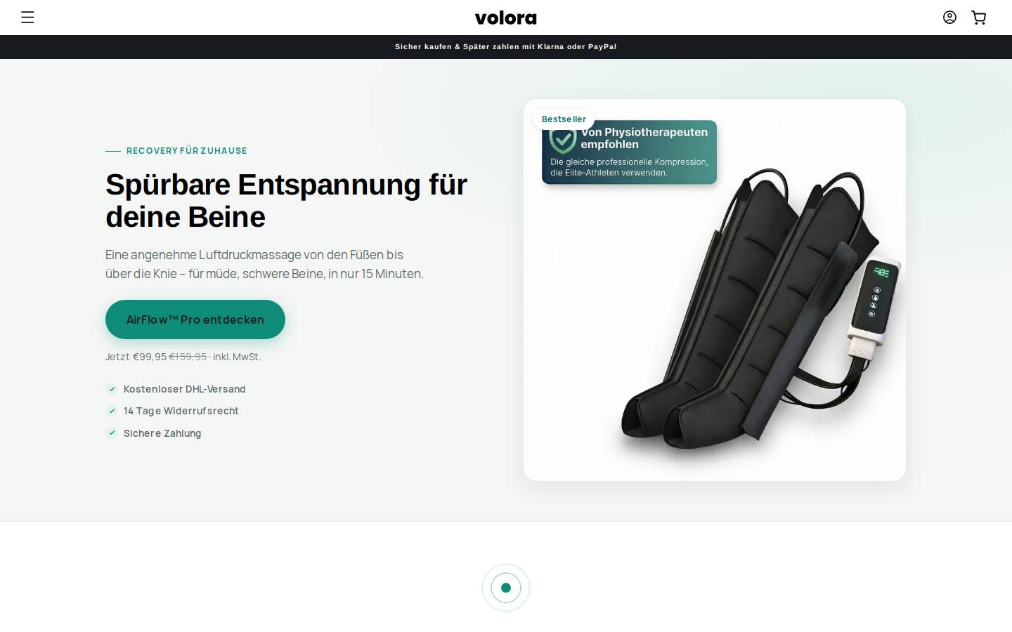 volora-shop.com homepage screenshot