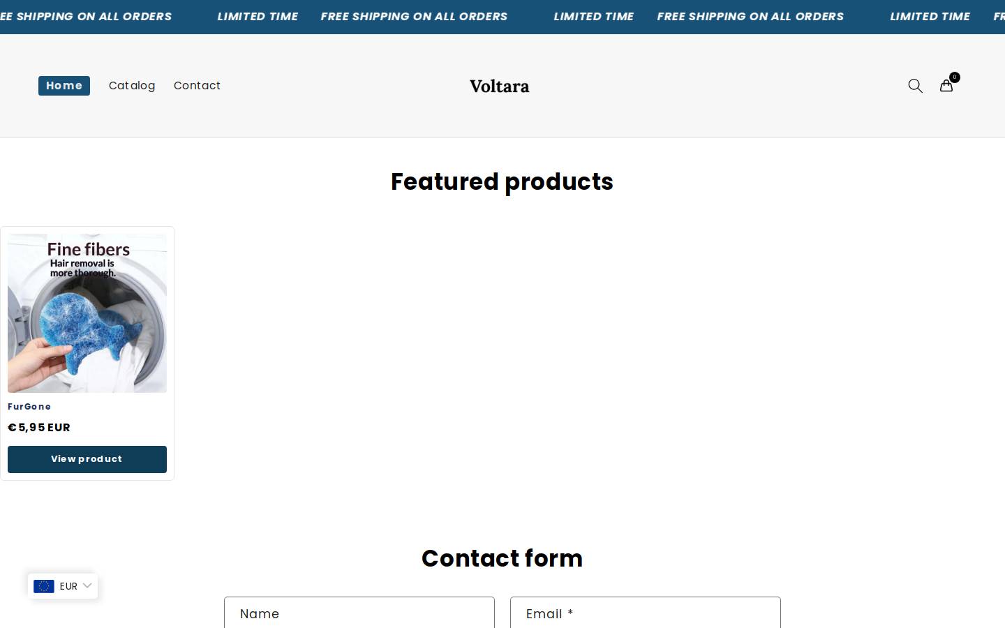 voltarashop.com homepage screenshot