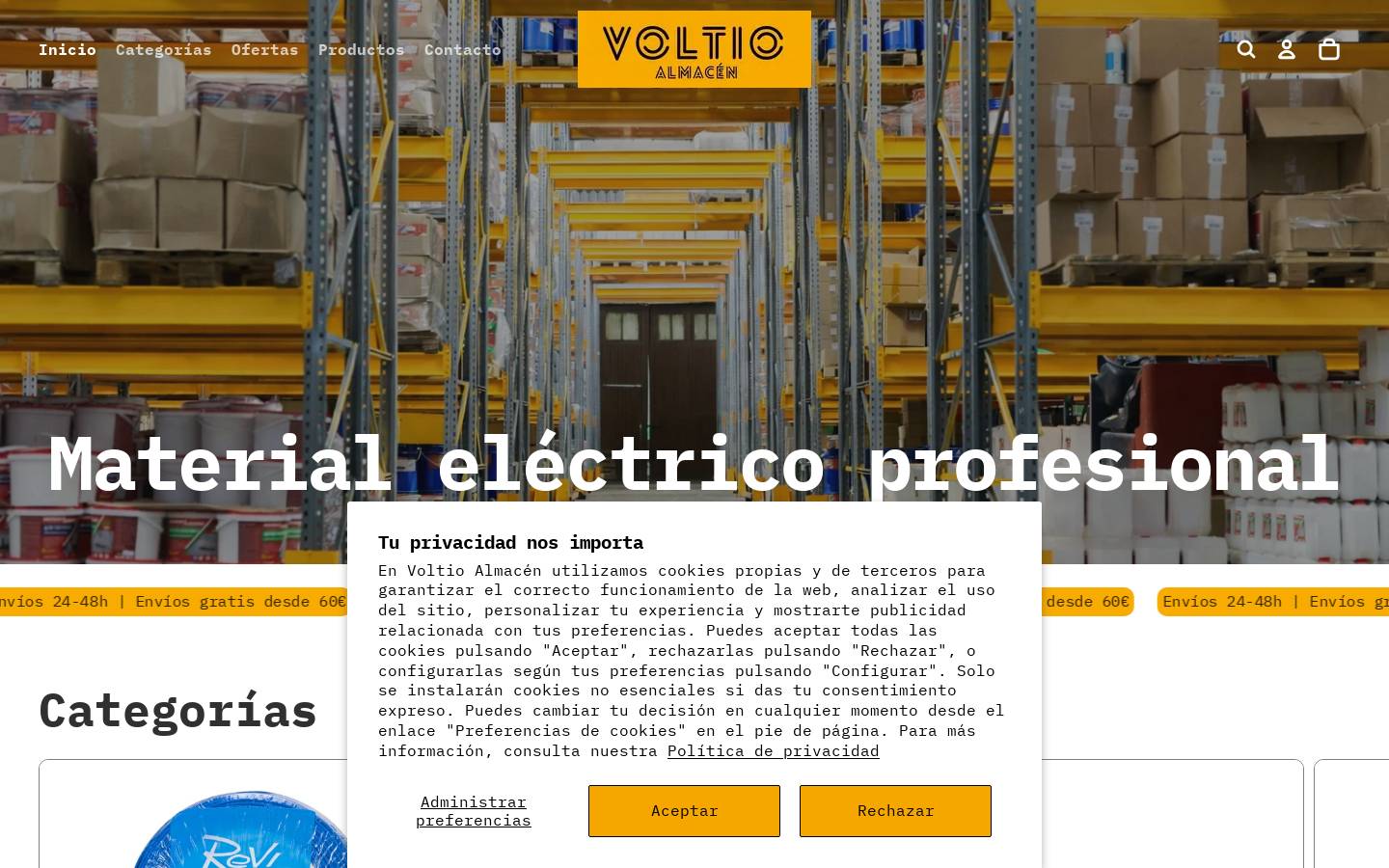 voltioalmacen.com homepage screenshot