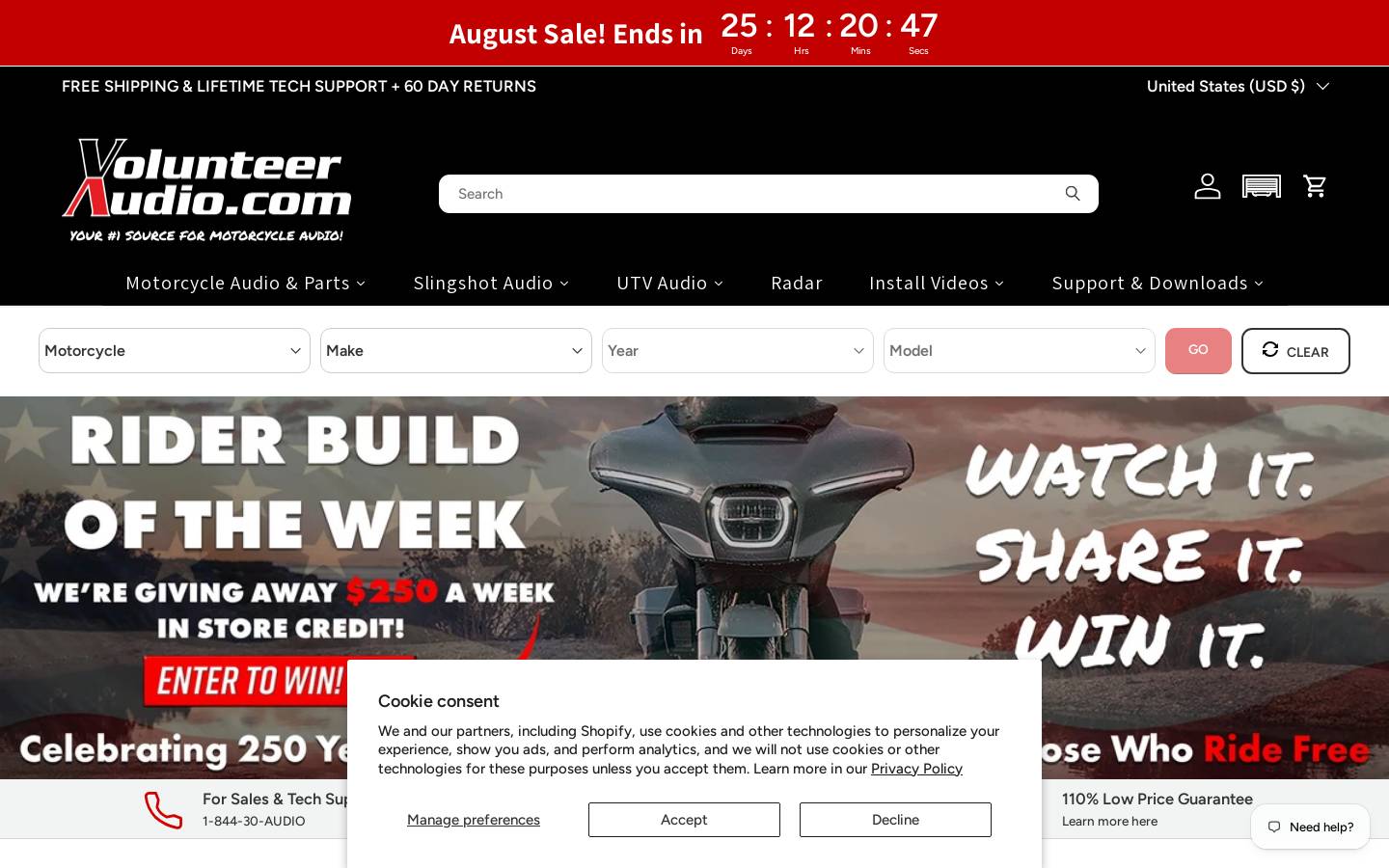 Volunteeraudio homepage screenshot